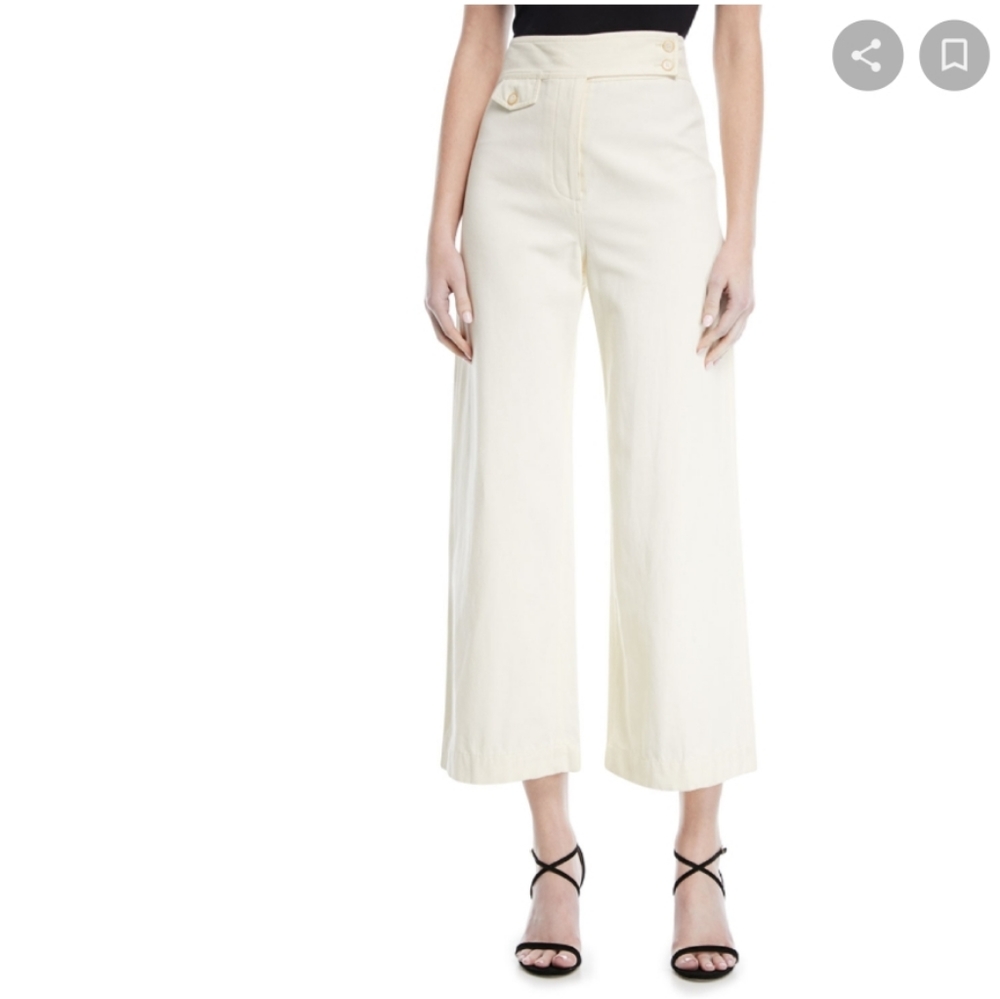 Veronica Beard Womens Cayman Gaucho White Pants 8
